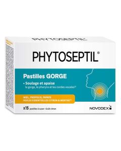 Novodex Phytoseptil Pastilles Gorge 15 comprimés