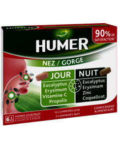 Humer Jour Nuit Nez & Gorge 15 Comprimés