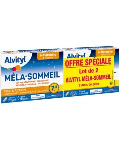 Alvityl Méla-Sommeil gélules Mélatonine + 3 plantes + vitamine B6 Triple action sur le sommeil 30 gélules