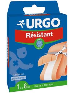 Urgo Bande à Découper Résistant Bande en Tissu Compresse Antiadhérente 1mx8cm