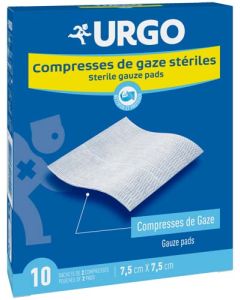Urgo Compresses Stériles Gazes 10 Sachets de 2 Compresses de 75 x 75 cm
