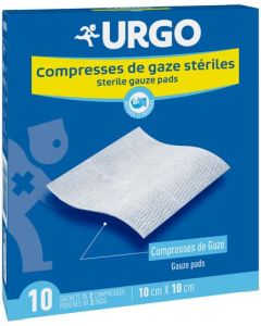 Urgo Compresses Stériles Gazes 10 Sachets de 2 Compresses de 10 x 10 cm