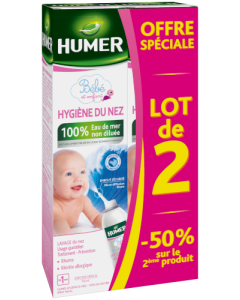 Humer Bébé et Enfant Hygiène du Nez 100% Eau de Mer Lot 1+2ème à -50% 2x150ml