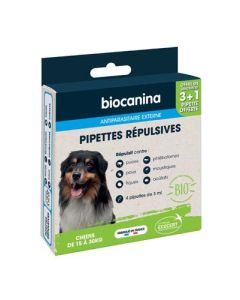 Biocanina Pipettes Répulsives Moyen Chien Bio x4