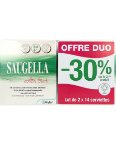 Saugella Cotton Touch Serviette Jour 14 x2