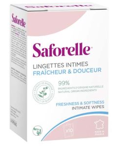 Saforelle Lingettes Intimes Boîte 10 Lingettes Intimes Individuelles