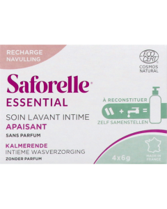 Saforelle Essential Recharge Soin Lavant Intime Apaisant à Reconstituer 6g x4