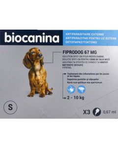 Biocanina Antiparasitaire Externe Fiprodog Petit Chien 67Mg 3 pipettes