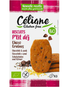 Céliane Biscuit Petit Déjeuner Chocolat Graines Bio Sans Gluten 150g