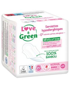 Love & Green Serviettes Hypoallergéniques Normal x 14