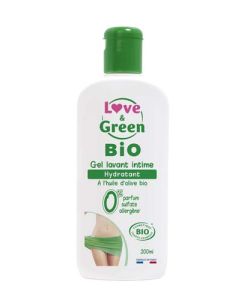 Love & Green Bio Gel Lavant Intime Hydratant Sans Sulfate Sans Parfum 200 ml 