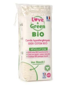 Love & Green Bio Cotons Carrés x60 