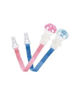 Dodie Attache Sucette Crochet Rose Bleu