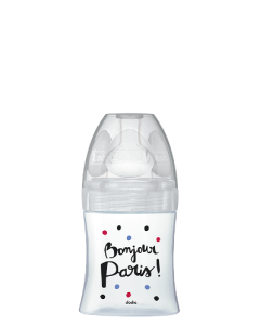 Dodie Biberon Sensation+ Anti-Colique Verre 150ml Paris 0-6 mois Tétine Plate Débit 1