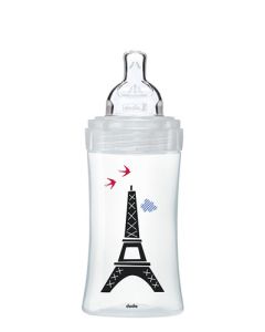 Dodie Biberon Sensation+ Anti-Colique Verre 270ml Paris 0-6 mois Tétine Plate Débit 2