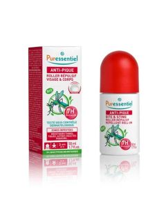 Puressentiel Roller Répulsif Visage et Corps aux Huiles Essentielles Bio Anti-Pique 50 ml 