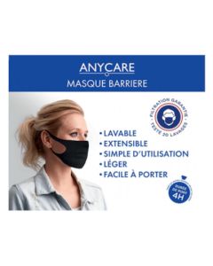 Anycare Masque Barrière Lavable Adulte Noir 