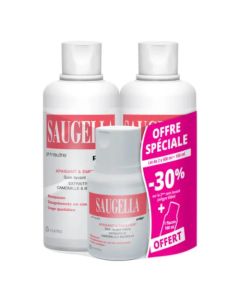 Saugella Poligyn Gel Nettoyant Intime 2x500ml +100ml Offert