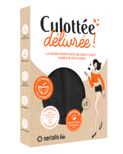 Nertalis Bio Culotte Menstruelle Noire Flux Moyen Taille M