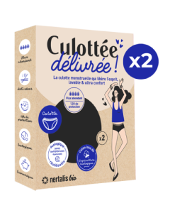 Nertalis Bio Culotte Menstruelle Noire Flux Abondant Taille L x2