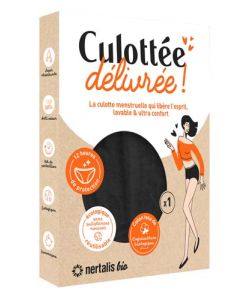 Nertalis Bio Culotte Menstruelle Noire Flux Moyen Taille XS