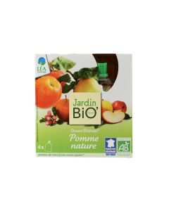 Jardin Bio Dessert Biofruits Pomme Nature 4 Gourdes de 90g