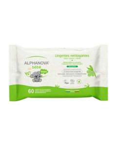 Alphanova Bébé Lingettes à L'Huile D'Olive et Aloé Sans Parfum x60