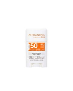 Alphanova Organic Sun Stick Solaire Blanc Très Haute Protection Visage SPF50+
