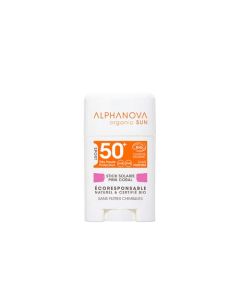 Alphanova Organic Sun Sport Stick Solaire Spf50+ Pink Coral Rose Bio 12g
