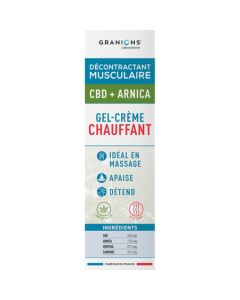 Granions Décontractant Musculaire Gel-Crème Chauffant CBD+ Arnica 75ml