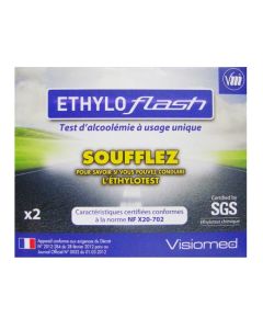 Visiomed Éthyloflash Test d'Alcoolémie à Usage Unique X2