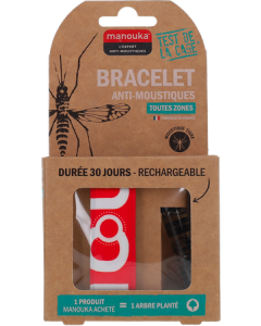 Manouka Bracelet Antimoustique Ado Typo Rouge