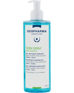 Isispharma Teen Derm Gel Sensitive Gel Nettoyant Purifiant 400ml