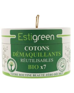 Estigreen Pack Cotons Bio Démaquillants Réutilisables x7
