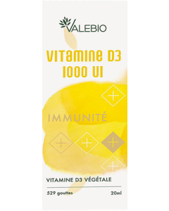 Valebio Vitamine D3 1000ui Immunité 20ml