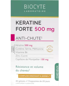 Biocyte Kératine Forte 500mg Antichute Gélules x40