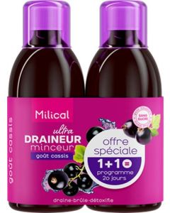 Milical Ultra Draineur Minceur Goût Cassis 2x500ml