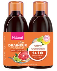 Milical Ultra Draineur Minceur Goût Agrumes 2x500ml