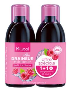 Milical Ultra Draineur Minceur Goût Framboise 2x500ml