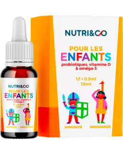 Nutri&Co Enfants Probiotiques Vitamine D Oméga 3 15ml