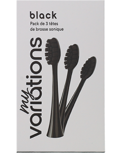 My Variations Tête de Rechange Pour Brosse à Dents Noir x3