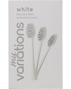 My Variations Tête de Rechange Pour Brosse à Dents Electrique Blanche x3
