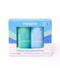 Respire Coffret Déodorants Sticks Fleur de Coton et Pomme Grenade