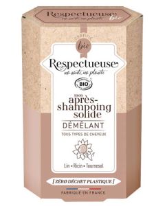 Respectueuse Apres-Shampoing Solide Démélant Bio