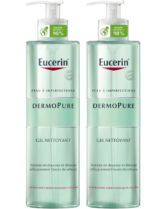 Eucerin Dermopure Gel Nettoyant Visage 400ml X2
