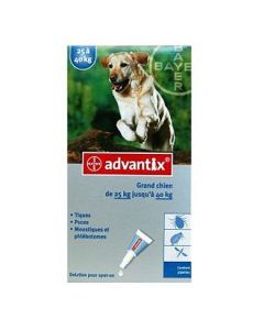 Bayer Advantix Antiparasitaire Grands Chiens de 25kg à 40kg
