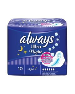 Always Ultra Nuit 10 Serviettes