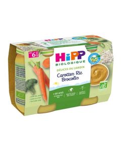 Hipp Delices Du Jardin Carotte Riz Brocolis Bio Pot 190g X2