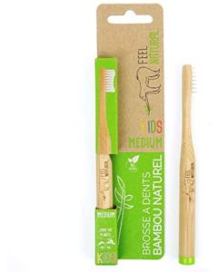 Feel Natural Brosse à Dents Enfant en Bambou Medium  