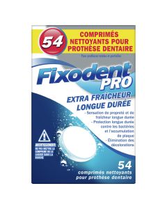 Fixodent Pro Comprimés Nettoyants Pour Prothèses Dentaires x54